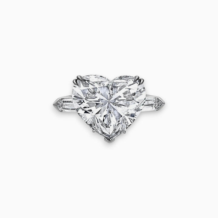 10 Carat Heart Shape Engagement Ring - Platinum - Raphana Jewellery