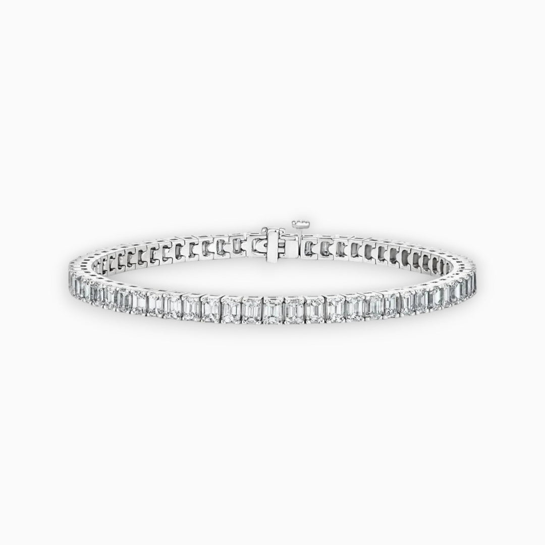 10CT Emerald Cut Lab Grown - Tennis Bracelet - Raphana Jewellery