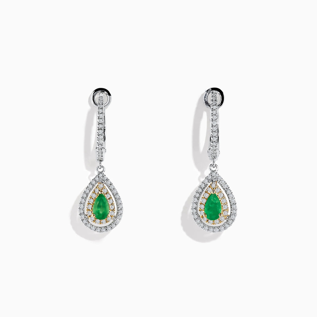 Abigail - Emerald Double Halo Earrings - Raphana Jewellery