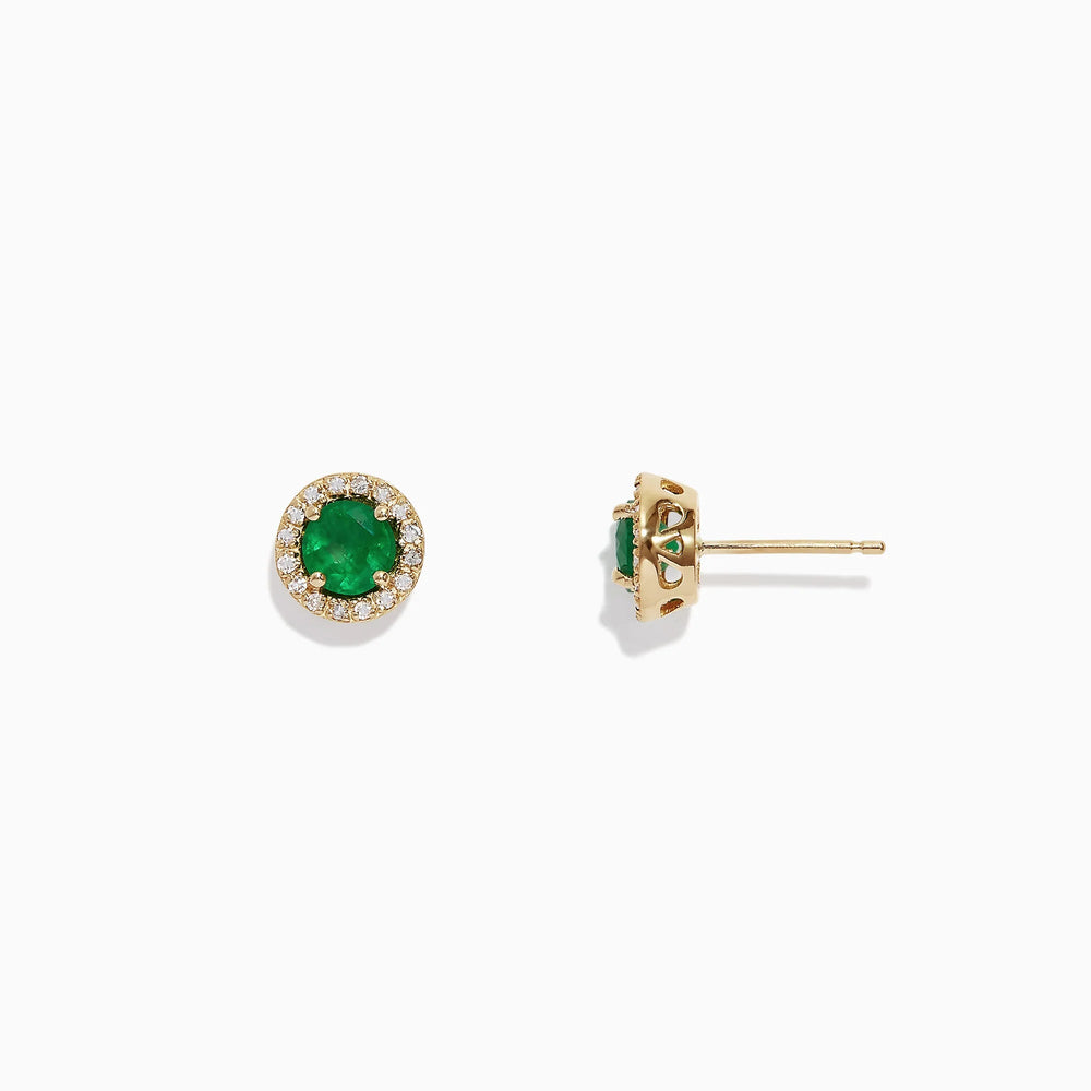 Anah - Emerald Halo Earrings - Raphana Jewellery