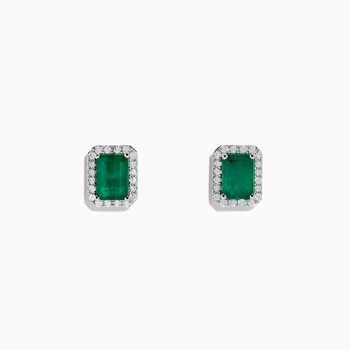 Angeline - Emerald Halo Earrings - Raphana Jewellery