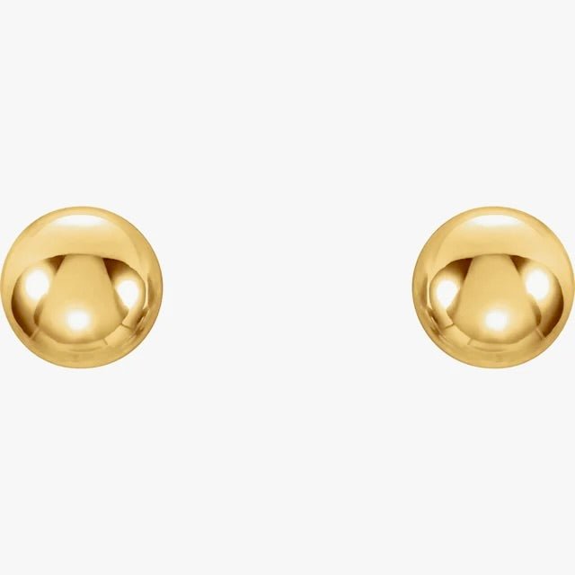 Ball Stud Earrings 14K Yellow Gold - Raphana Jewellery