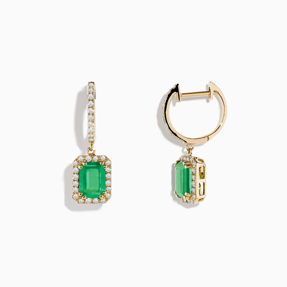 Barre - Emerald Halo Drop Earrings - Raphana Jewellery