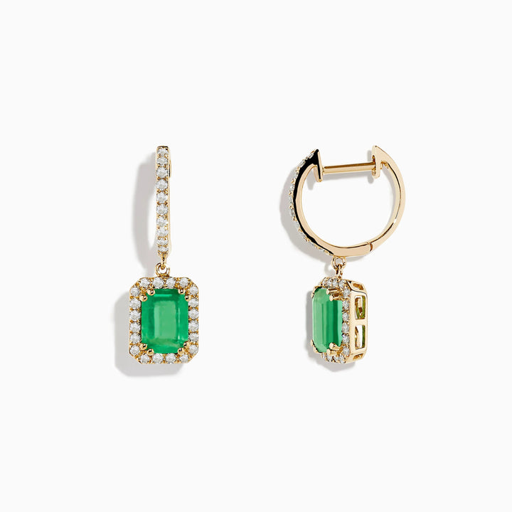 Barre - Emerald Halo Drop Earrings - Raphana Jewellery