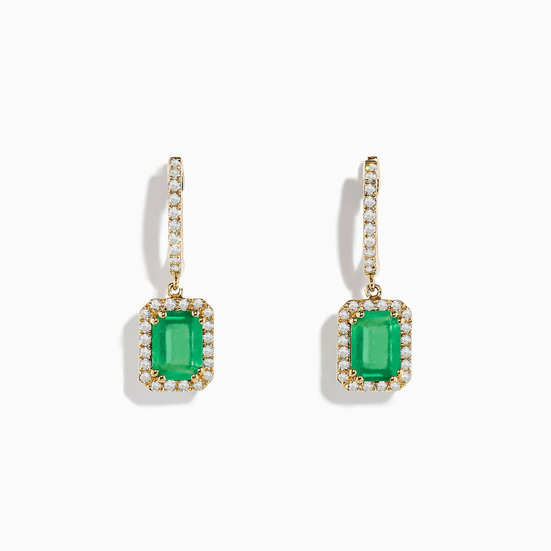 Barre - Emerald Halo Drop Earrings - Raphana Jewellery