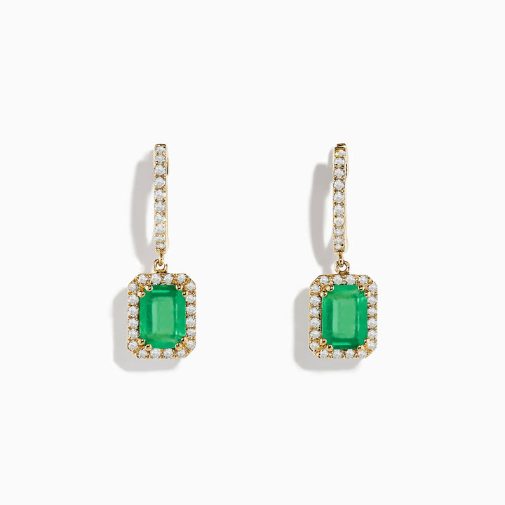 Barre - Emerald Halo Drop Earrings - Raphana Jewellery