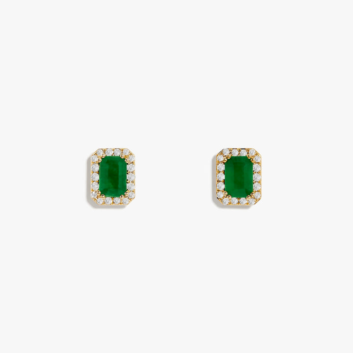 Jolie - Emerald Halo Earrings