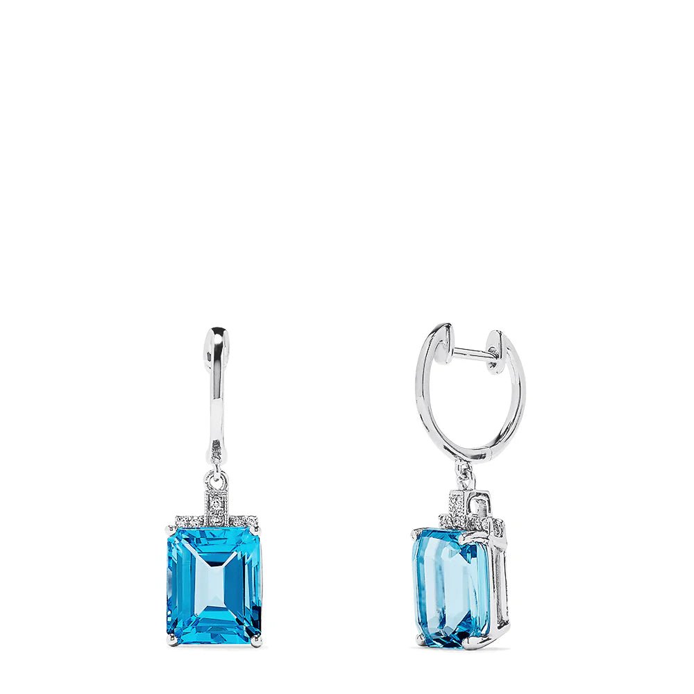 Eva - Blue Topaz Earrings - Raphana Jewellery