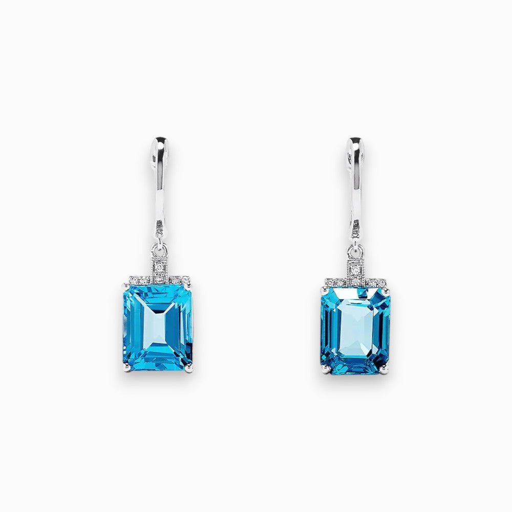 Eva - Blue Topaz Earrings - Raphana Jewellery