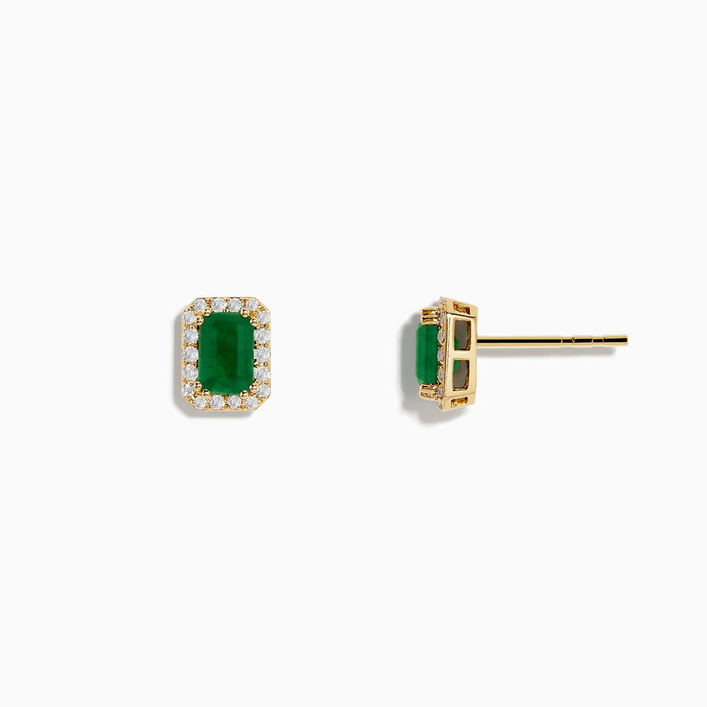 Jolie - Emerald Halo Earrings - Raphana Jewellery