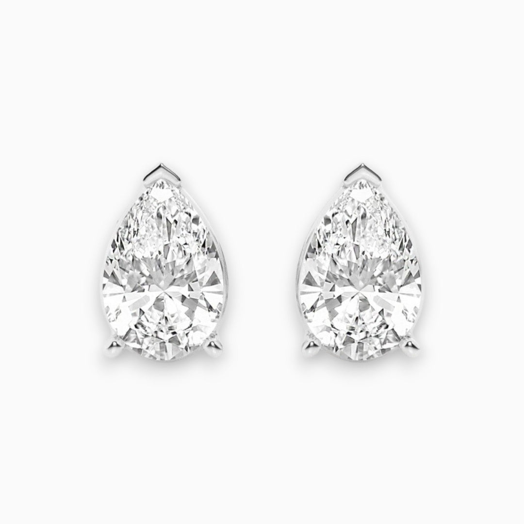 Mia Pear Stud Diamond Earrings - Raphana Jewellery