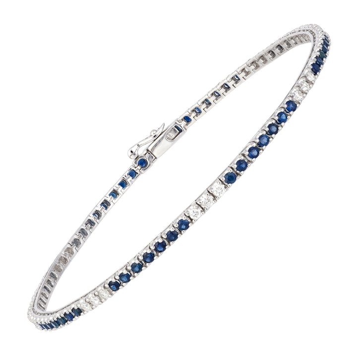 Sapphire Tennis Bracelet - With Diamonds - Raphana Jewellery