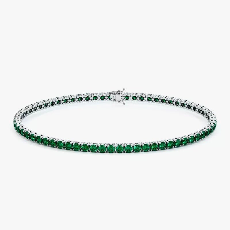 Tennis Bracelet - Emerald - Raphana Jewellery