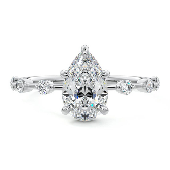 1.5 CT Paige Pear Cut Unique Engagement Ring - Raphana Jewellery