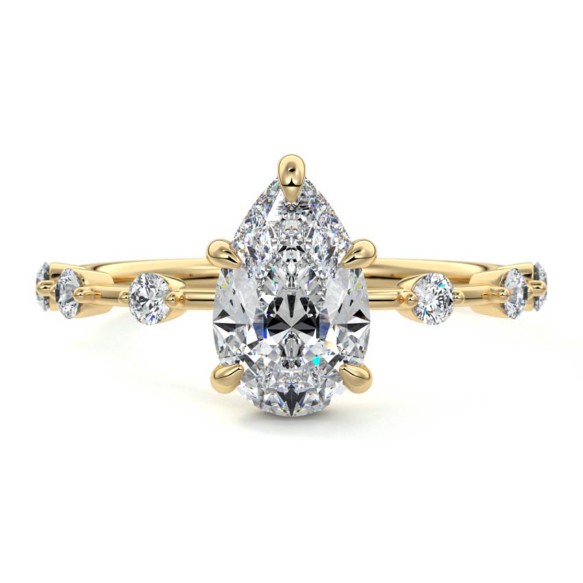 1.5 CT Paige Pear Cut Unique Engagement Ring - Raphana Jewellery