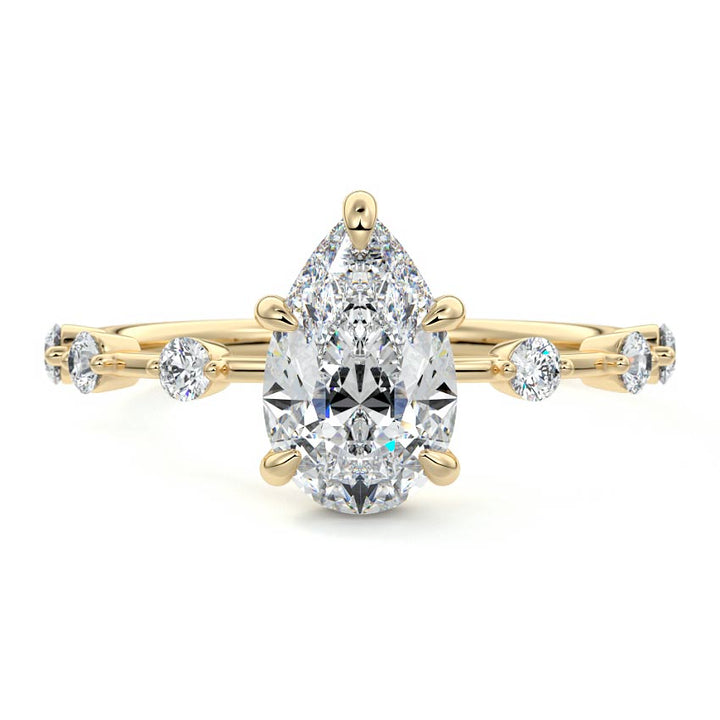 1.5 CT Paige Pear Cut Unique Engagement Ring - Raphana Jewellery