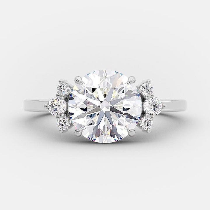 2 Carat Bella Three Stone Moissanite Engagement Rings - Raphana Jewellery