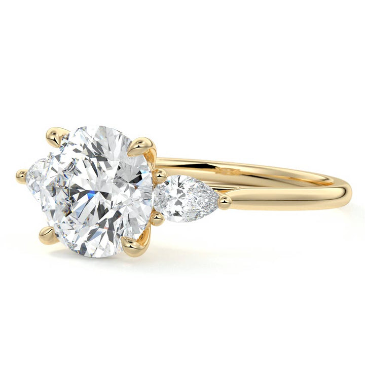 2 Carat Trisha Three-Stone Engagement Rings - Raphana Jewellery