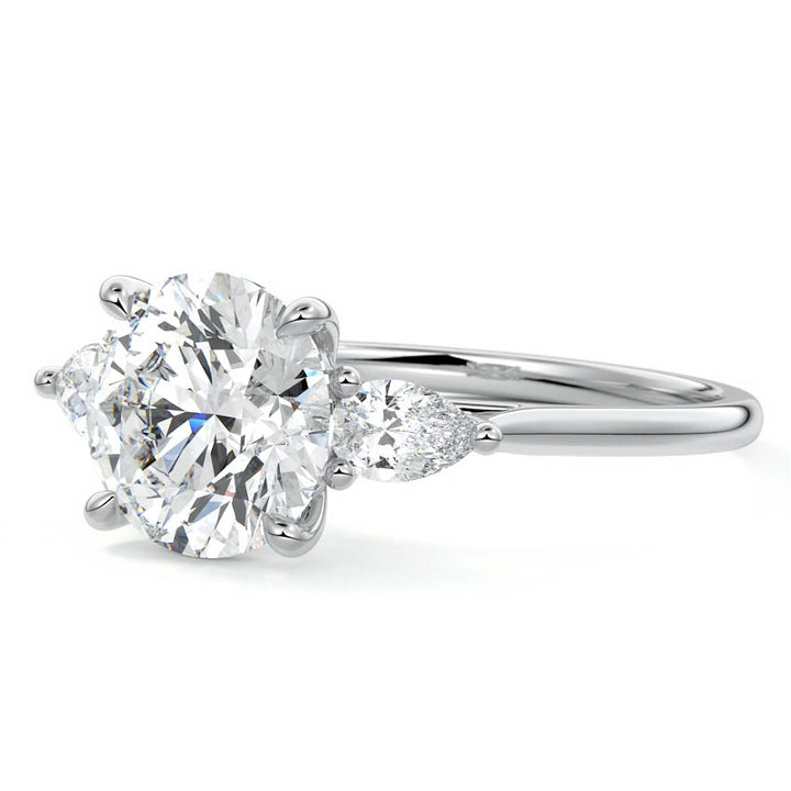 2 Carat Trisha Three-Stone Engagement Rings - Raphana Jewellery