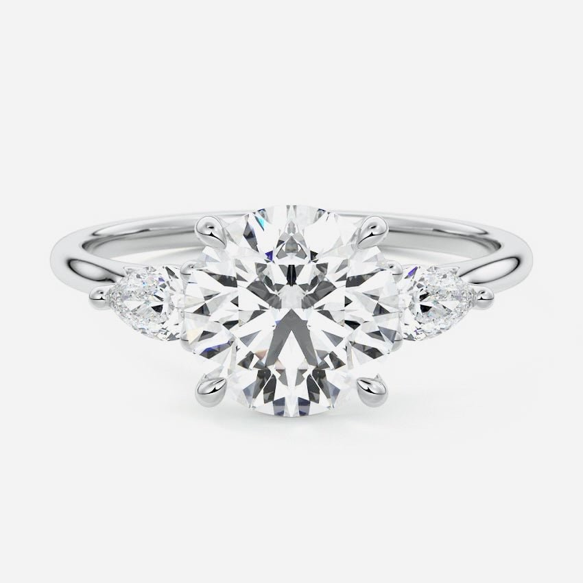 2 CT Michaela Hills Three-Stone Engagement Rings - Raphana Jewellery