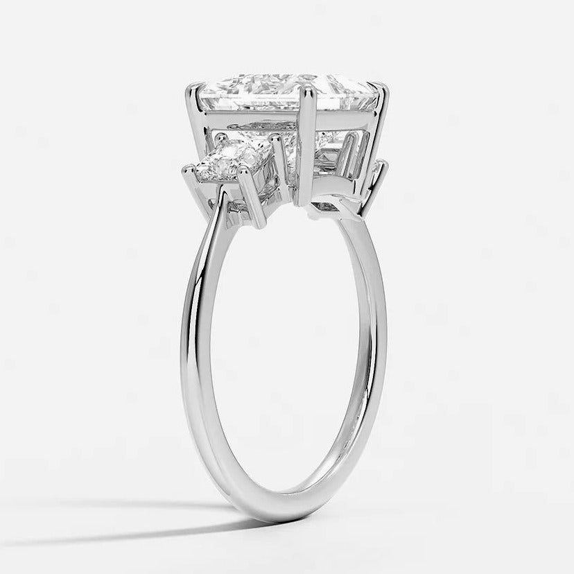 2.5 Carat Daisy Three Stone Moissanite Engagement Ring - Raphana Jewellery