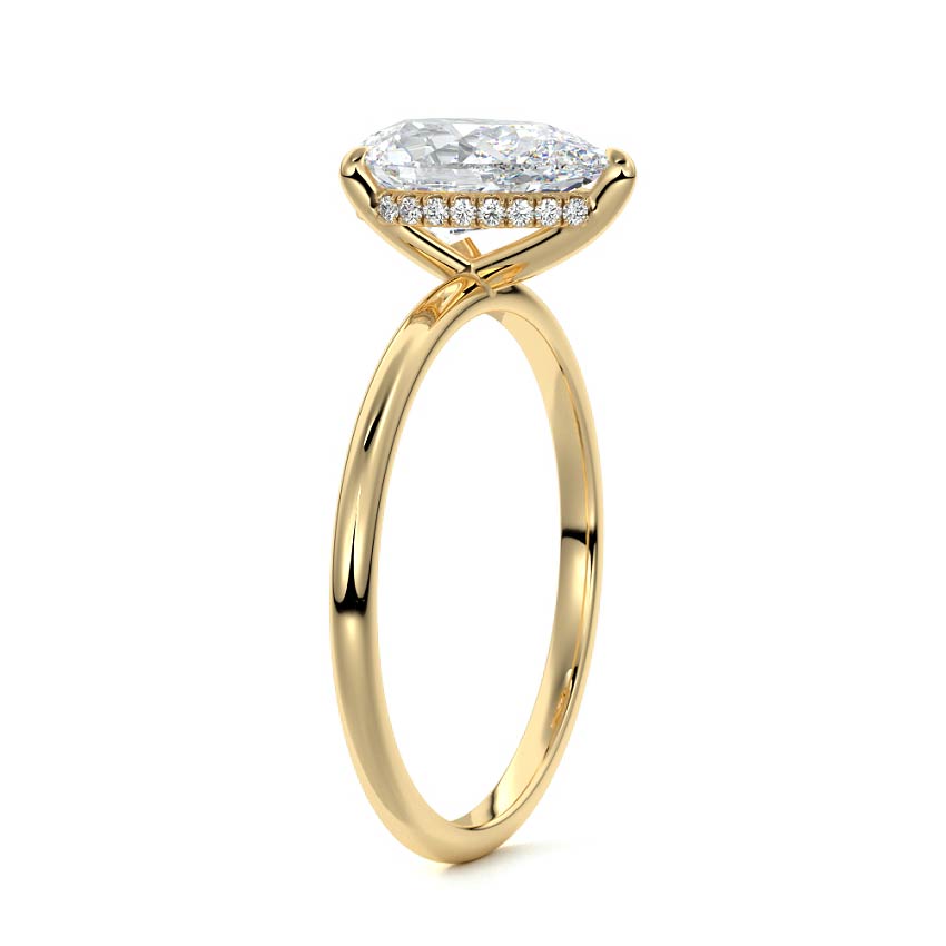 Elsa Pear Lab Grown Solitaire Engagement Ring - Raphana Jewellery