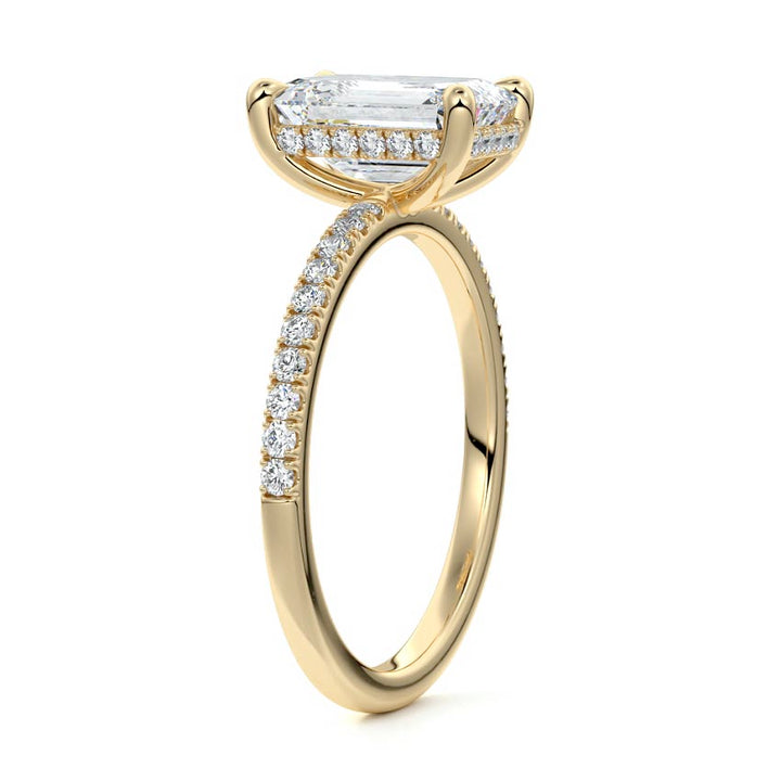 Halle Emerald Lab-Grown Engagement Ring Yellow Gold - Raphana Jewellery