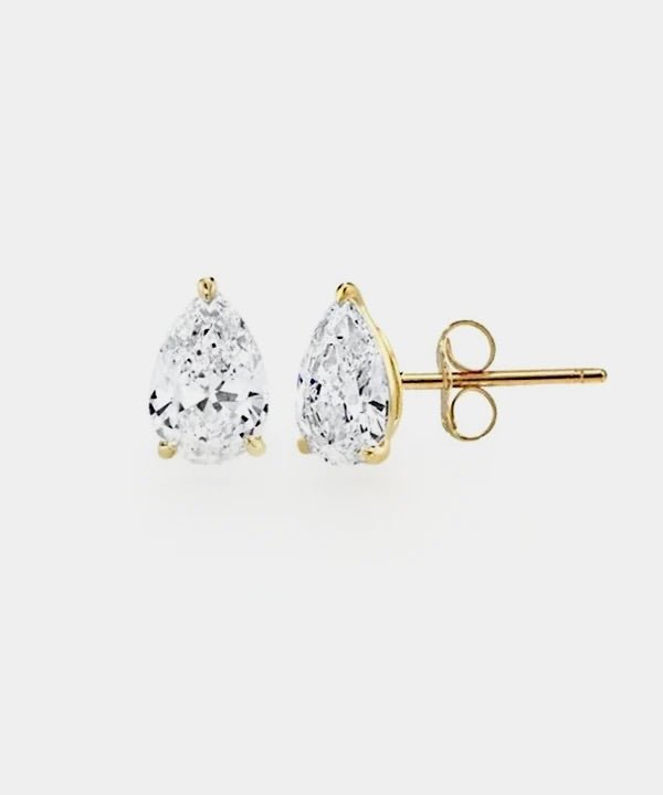 Mia Pear Stud Diamond Earrings - Raphana Jewellery