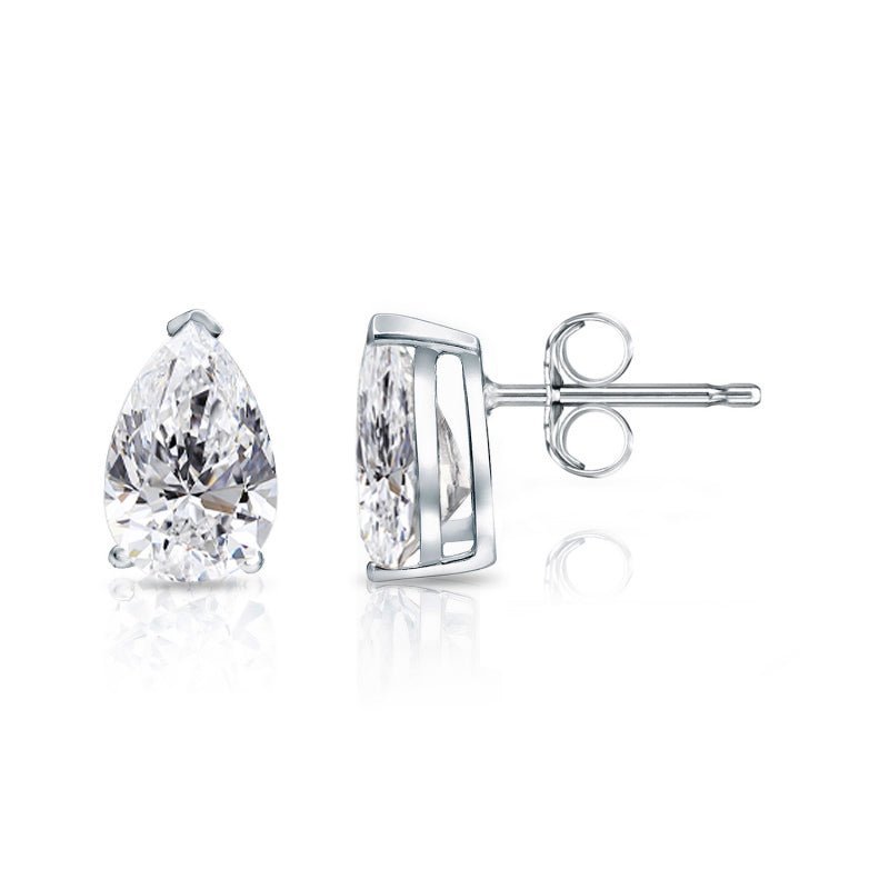 Mia Pear Stud Diamond Earrings - Raphana Jewellery