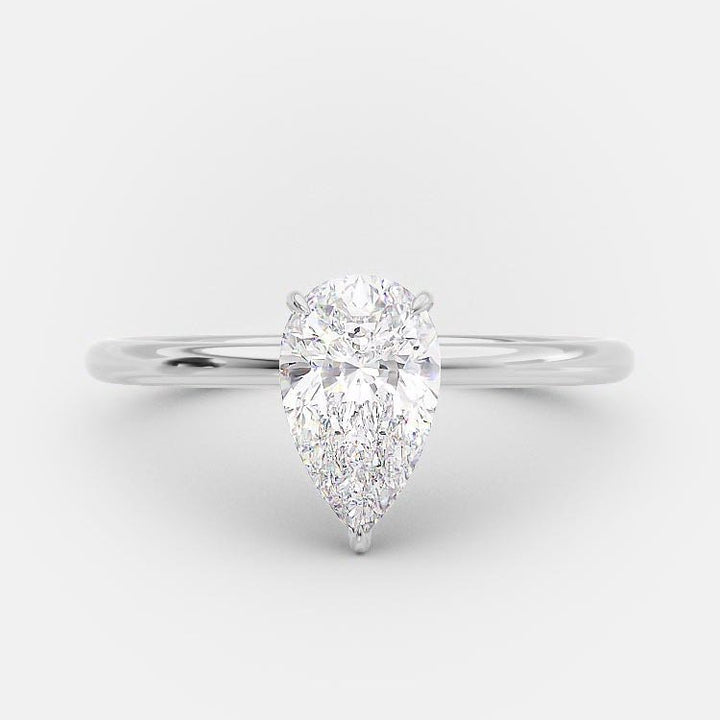 Nora Pear Lab Grown Solitaire Engagement Ring - Raphana Jewellery