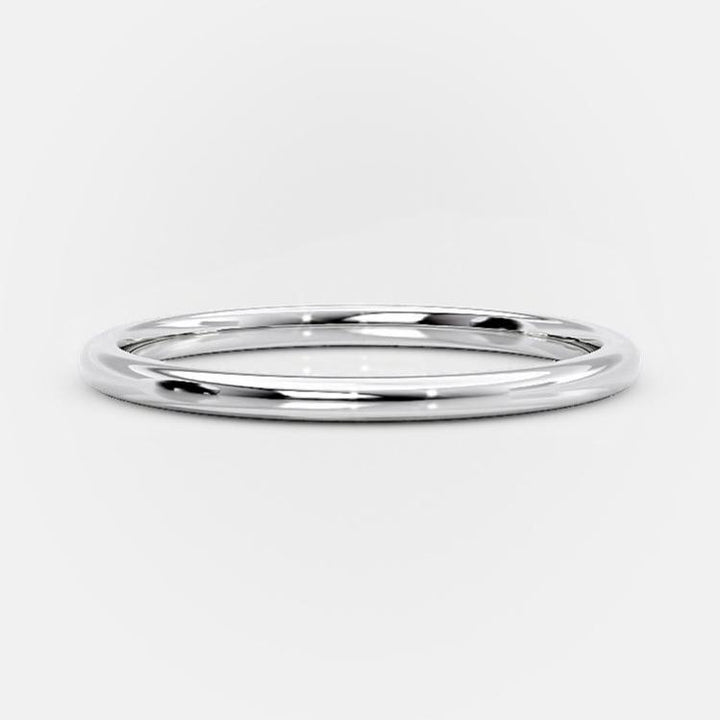 White Gold Elegant Round Band 14K 2mm - Raphana Jewellery